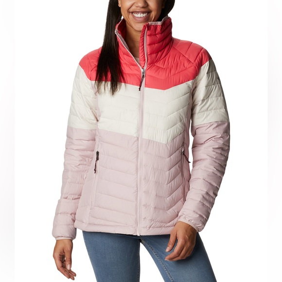 Columbia Blocked Jacket Omni-Heat Thermal Full Zip L underarm to underarm 20in - Picture 1 of 3